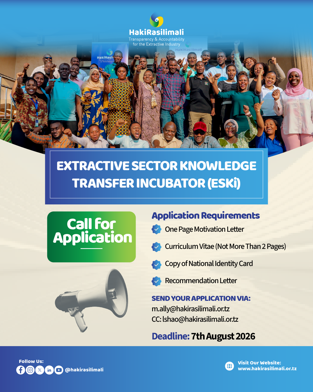 Call for Application-Extractive Sector Knowledge Transfer Incubator (ESKi) 2026